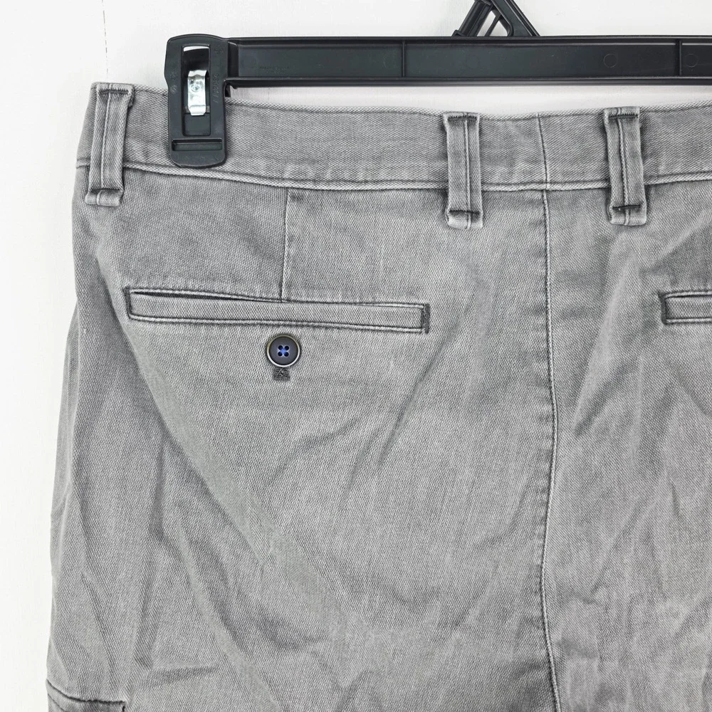Tommy Bahama Mens Cargo Shorts 33 Gray Cotton Stretch Marlin Logo Pants Shorts